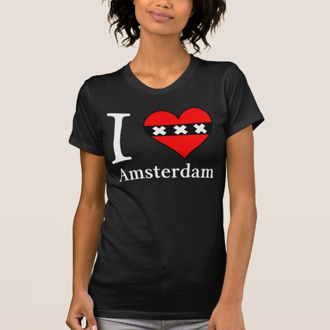 T-shirt I <3 Amsterdam Female Black (Devant)