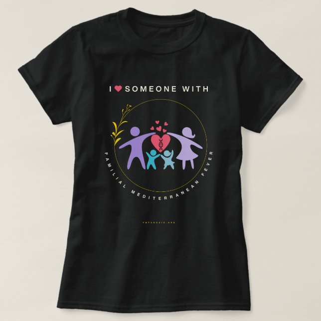 T-shirt I <3 Quelqu'un avec FMF Femmes Noirs (Design devant)