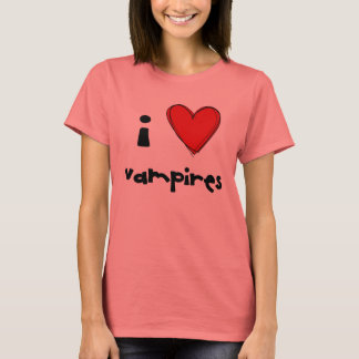 T-shirt I <3 vampires - rouge