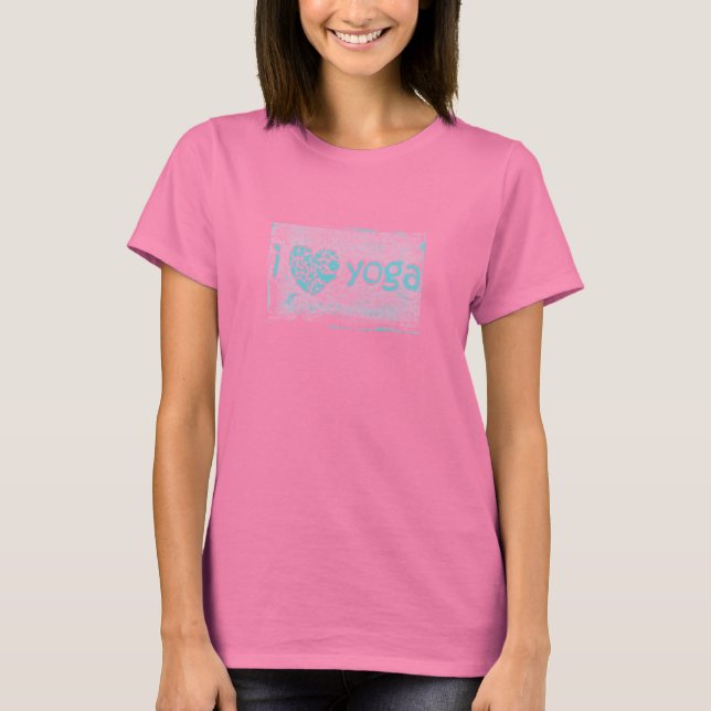 T-shirt "i <3 yoga" burout (Devant)
