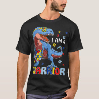 T-shirt I Am A Warrior Autism Family TRe Dinosaur Autism A