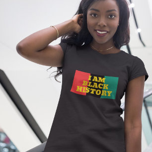 T-shirt I Am Black History in Gold Font