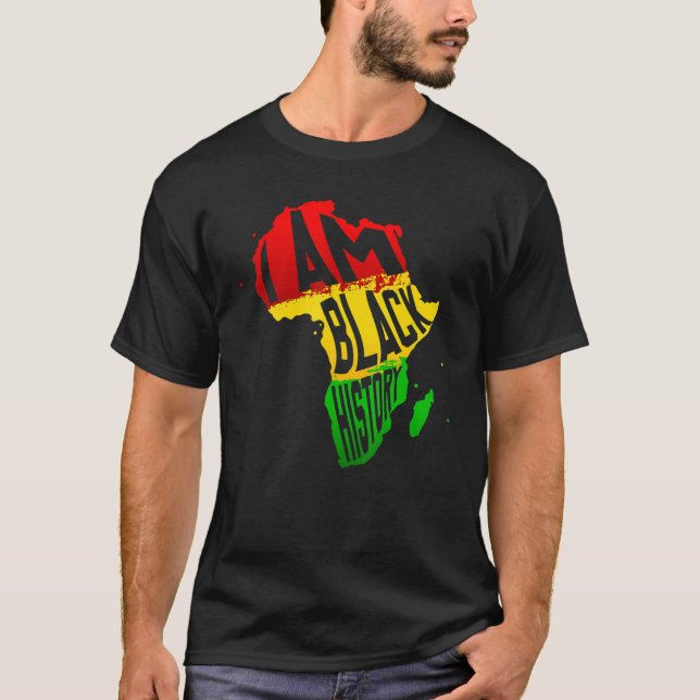 T-shirt I Am Black History Month African American Map Mela (Devant)
