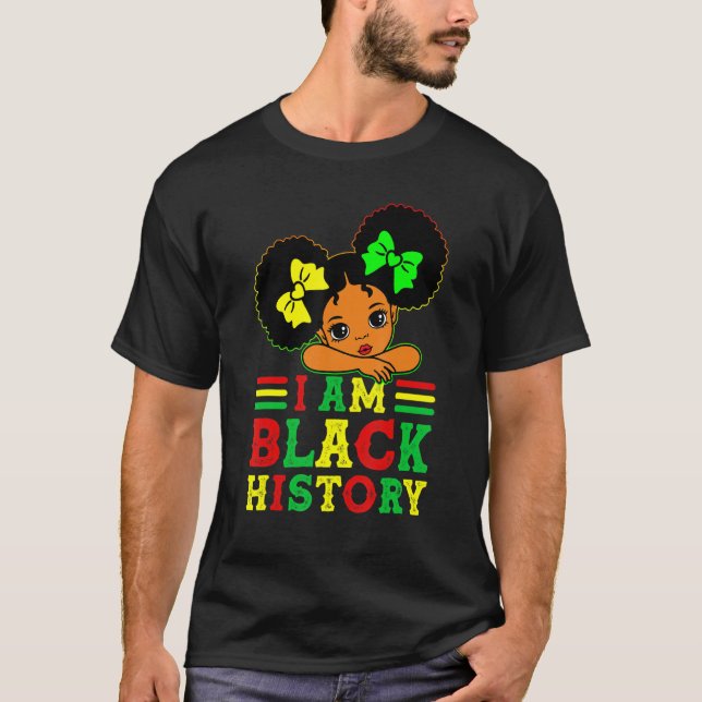 T-shirt I Am Black History Month Kids Girls Queen African  (Devant)