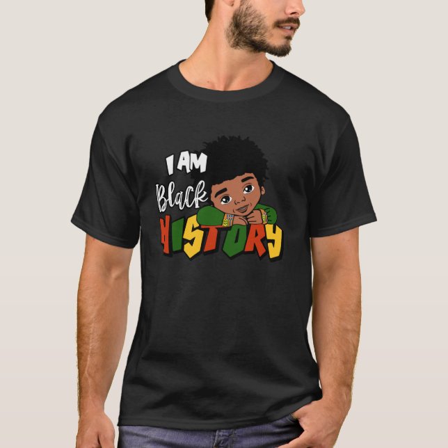 T-shirt I Am Black History Peekaboo Boy Black King Afro Me (Devant)