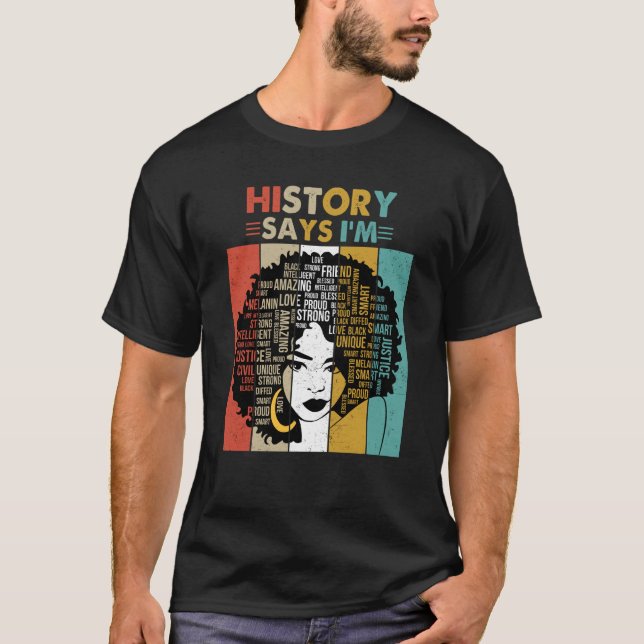 T-shirt I am black history Women Girls Black History Month (Devant)