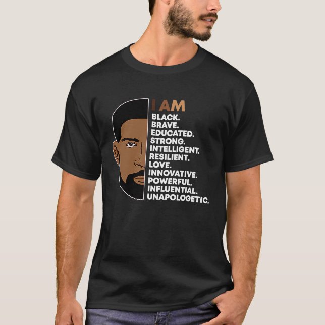 T-shirt I Am Black Inspiring African Pride Black History M (Devant)