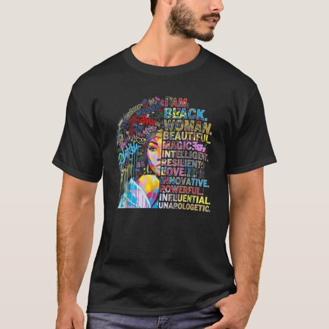 T-shirt I Am Black Woman Black History Month Educated Blac (Devant)