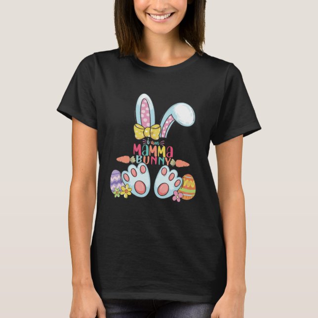 T-shirt I am Mamma Bunny Easter Day Egg Women (Devant)