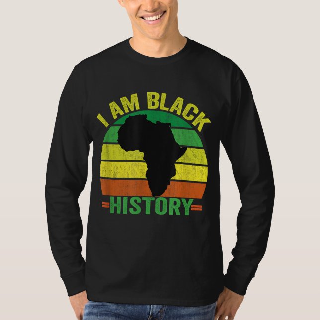 T-shirt I AM NOIR HISTOIRE - Noir Mois Histoire Retro Vin (Devant)