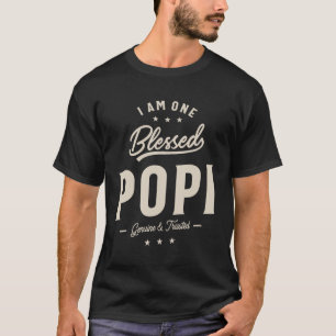 T-shirt I Am One Blessed Popi - Papa et grand-père