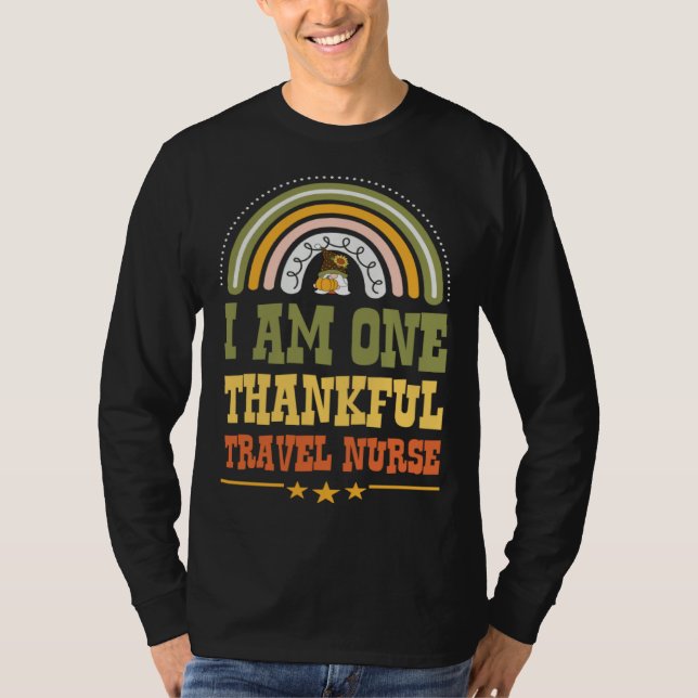 T-shirt I Am One Thankful Travel Nurse Bohemian Thanksgivi (Devant)