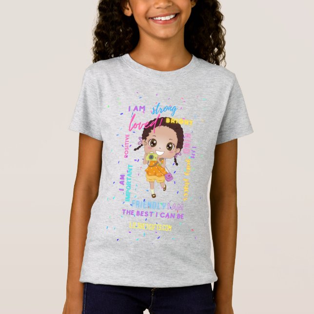 T-Shirt I AM - Positive Black Brown Girl Affirmations (Devant)