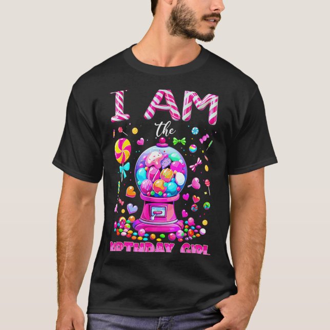 T-shirt I Am The Birthday Girl Sweet Candy Birthday Girl F (Devant)