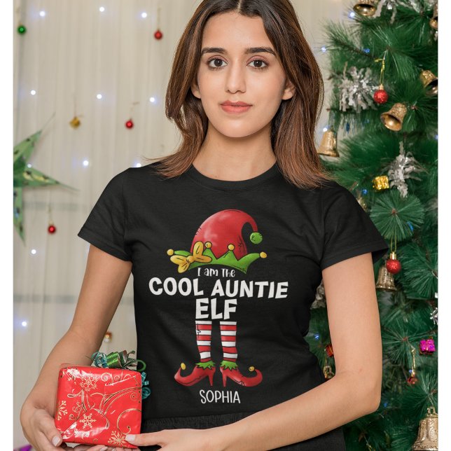 T-shirt I am The Cool Auntie Elf Funny Elf (Créateur téléchargé)