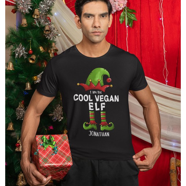 T-shirt I am The Cool Vegan Elf Funny Elf (Créateur téléchargé)