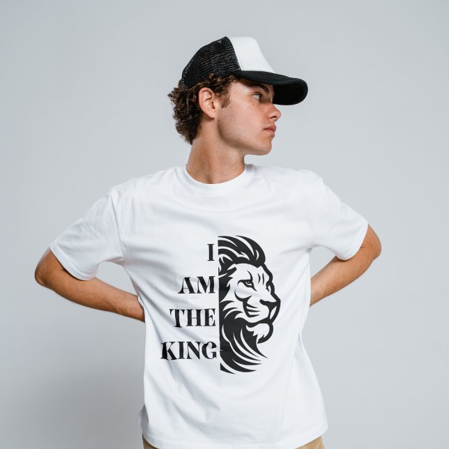 T-shirt I am the King | Cool Lion Face Typography  (Créateur téléchargé)