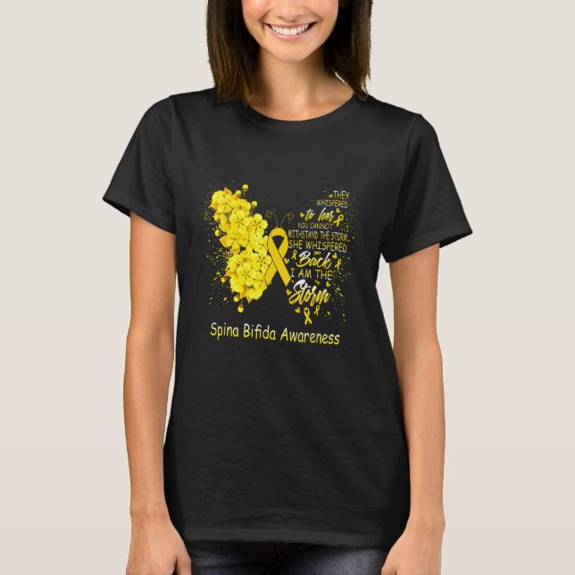 T-shirt I Am The Storm Spina Bifida Awareness Butterfly (Devant)