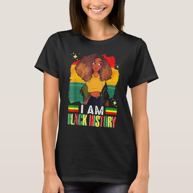 T-shirt I Am The Strong African Queen Girls Black History  (Devant)