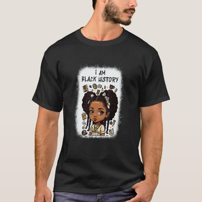 T-shirt I Am The Strong African Queen girls Black History  (Devant)