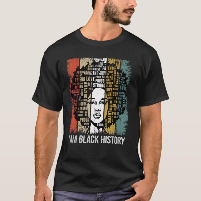 T-shirt I Am The Strong African Women Girls Black History  (Devant)