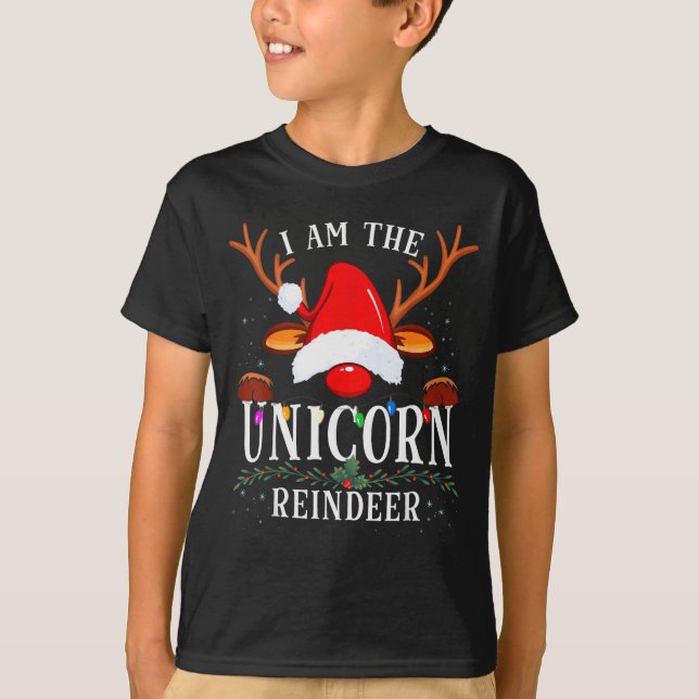 T-shirt I Am The Unicorn Reindeer Christmas Family  (Devant)