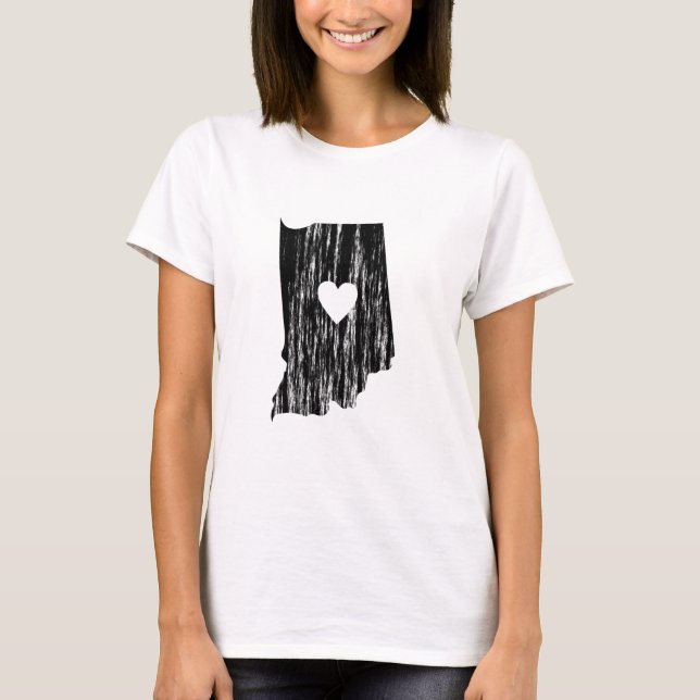 T-shirt I amour porté grunge d'état d'ensemble de (Devant)