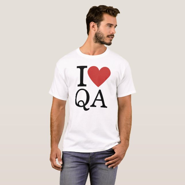 T-shirt I ❤️ AQ pour les employés CUSTOM Hommes (Devant entier)