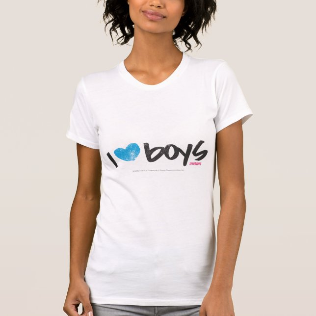 T-shirt I Aqua de garçons de coeur (Devant)