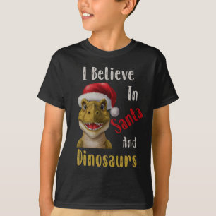 T-shirt I Arbitraire À Santa And Dinosaures