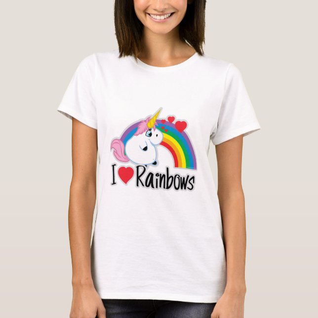 T-shirt I arcs-en-ciel de coeur (Devant)