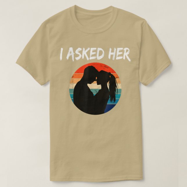 T-shirt I Asked Her Fiance Proposal Engagement Reveal Groo (Design devant)