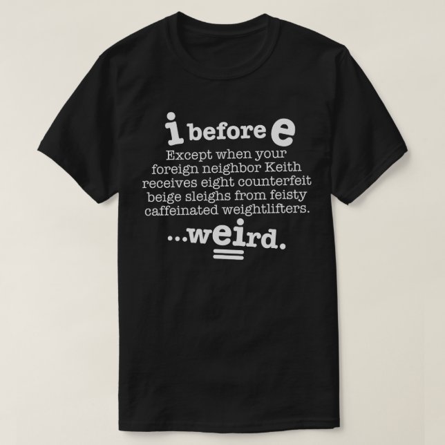 T-shirt I Avant E Sauf Après C Drôle Grammaire Phénomène (Design devant)