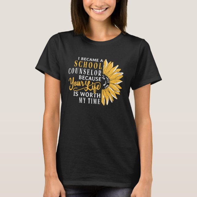 T-shirt I became a school counselor because  school teache (Devant)