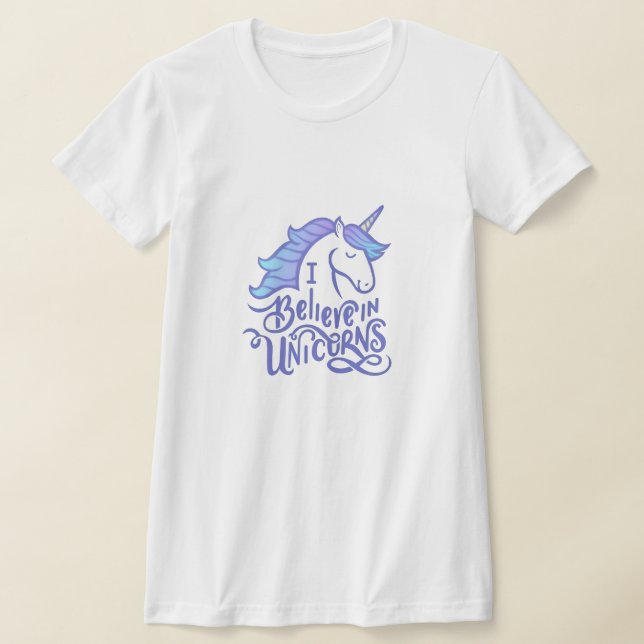 T-shirt I Believe in Unicorns Sticker t shirt design (Poser)