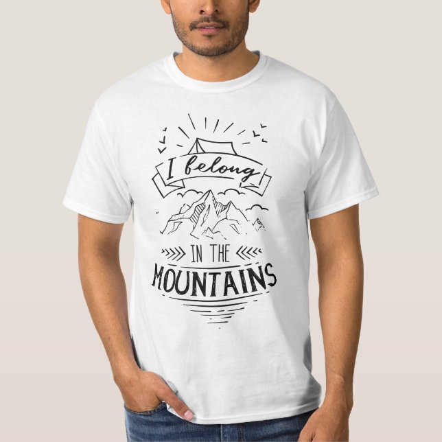 T-shirt i belong in the mountain (Devant)