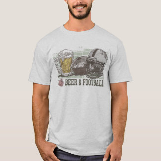 T-shirt I bière et le football de coeur