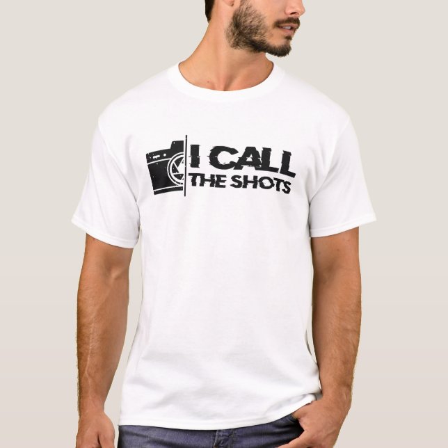 T-shirt I call the shots Black Distressed Design (Devant)
