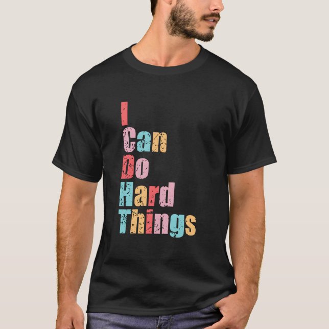 T-shirt I Can Do Hard Things Vest Workout Summer Casual (Devant)