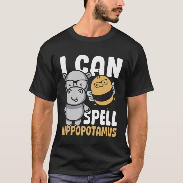 T-shirt I Can Spell Hippopotamus Hippo Spelling Bee Hippop (Devant)