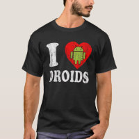 I CHEMISE ANDROÏDE DE ROBOT DE LOGO DE L'AMOUR