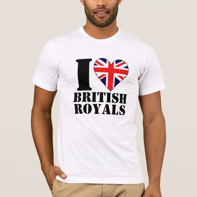 T-shirt I chemise britannique de Royals de coeur (Devant)