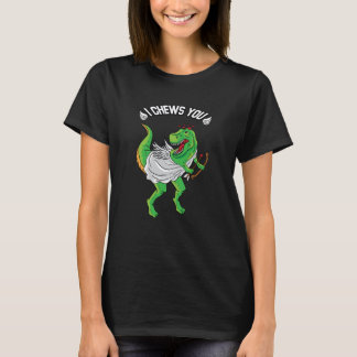 T-shirt I Chews You Cupid Rex Dinosaur Dino Heart Valentin