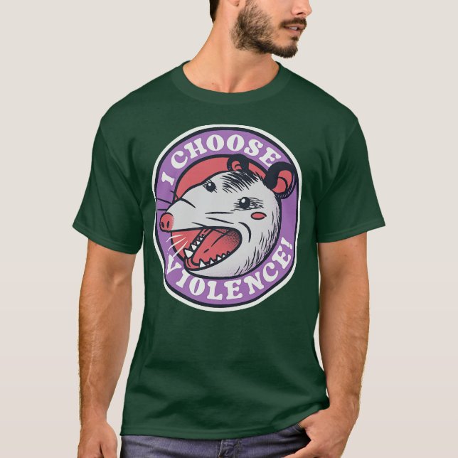T-shirt I Choose Violence Skunk Opossum by Tobe Fonseca (Devant)