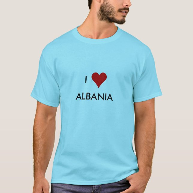 T-shirt i coeur albanie (Devant)