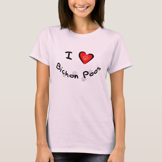 T-shirt I coeur - amour Bichon Poos (Devant)