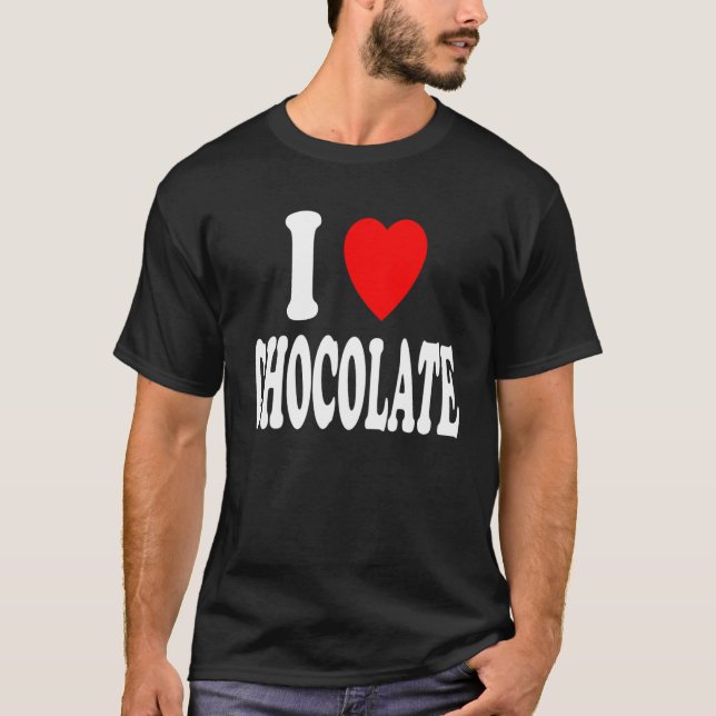 T-shirt I Coeur (Amour) Chocolat Lait Blanc foncé (Devant)