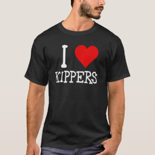 T-shirt I coeur (amour) kippers poisson fumé hareng amoure