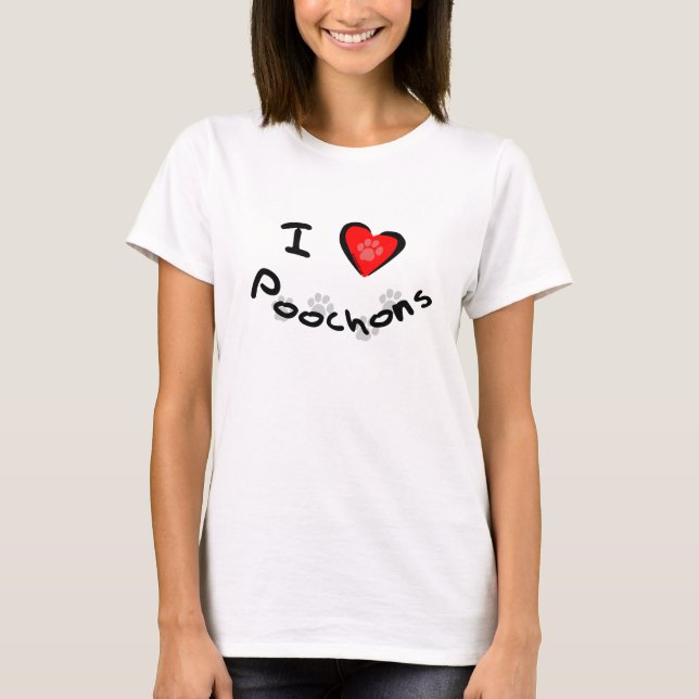 T-shirt I coeur - amour Poochons (Devant)