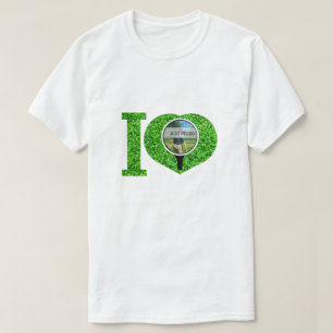 T-shirt I coeur golf cadre photo vert créer votre propre